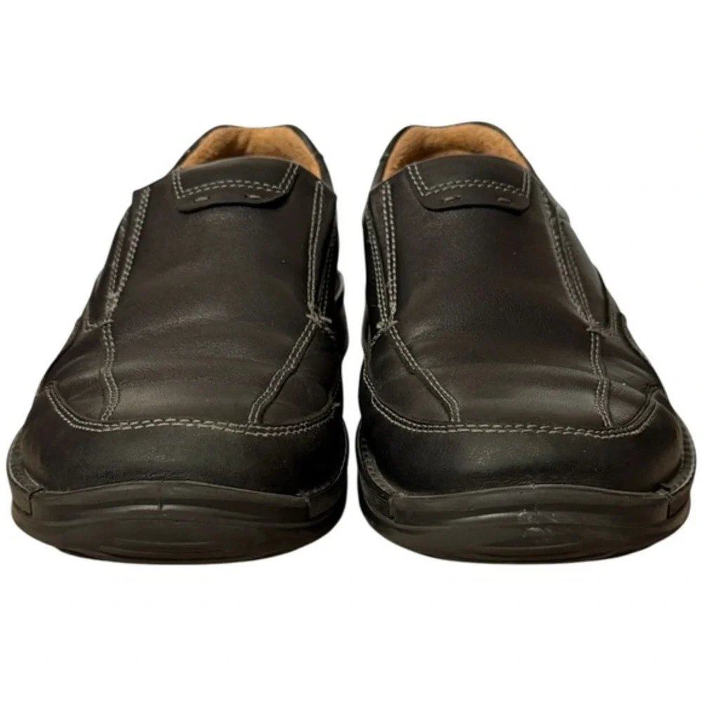 Ecco Helsinki Apron Toe Mens EU 44 US 10/10.5 Black Leather Slip on Loafers Shoe